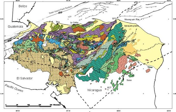 Honduras Geology Map