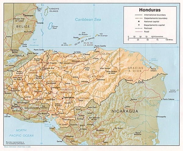 Honduras Tourist Map