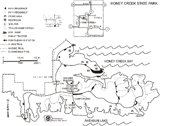 Honey Creek State Park Map