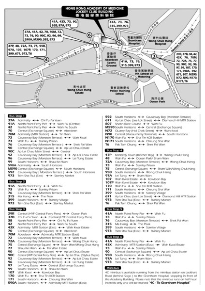 Hong Kong Academy of Medicine Bus Route Map