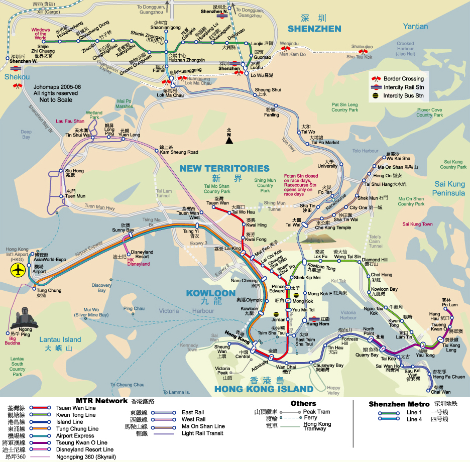 Hong Kong Tourist Map - Hong Kong • mappery