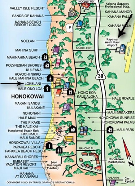 Honokowai Tourist Map