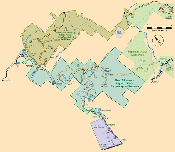 Hood Mountain Regional Park Map and Sugarloaf Ridge State Park Map