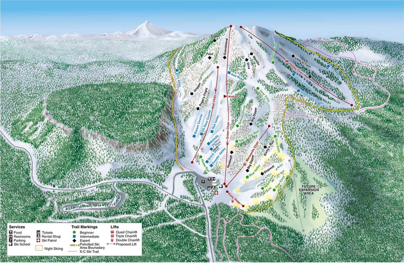 Hoodoo Ski Area Ski Trail Map * mappery.