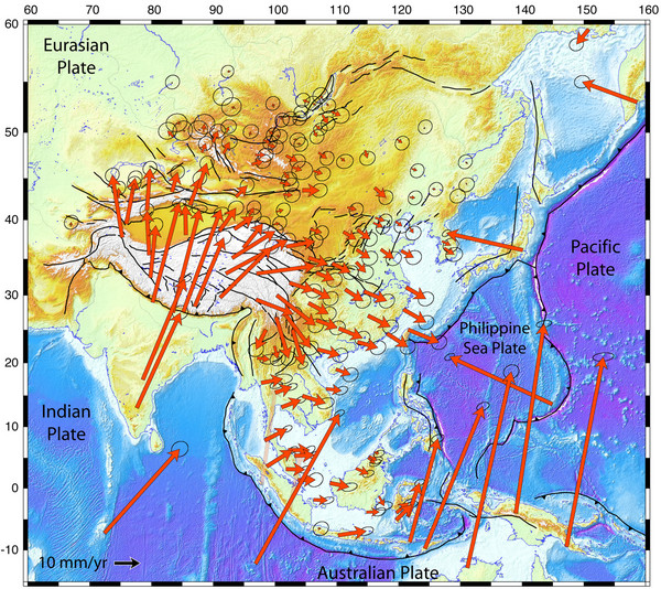 Horizontal Surface Motions map