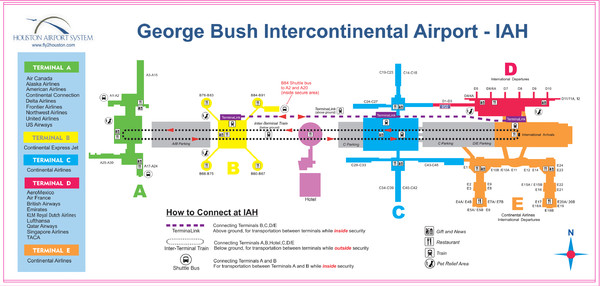 Houston Airport IAH Map