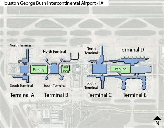 Houston, Airport Terminal Map