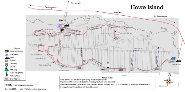 Howe Island Roads Map