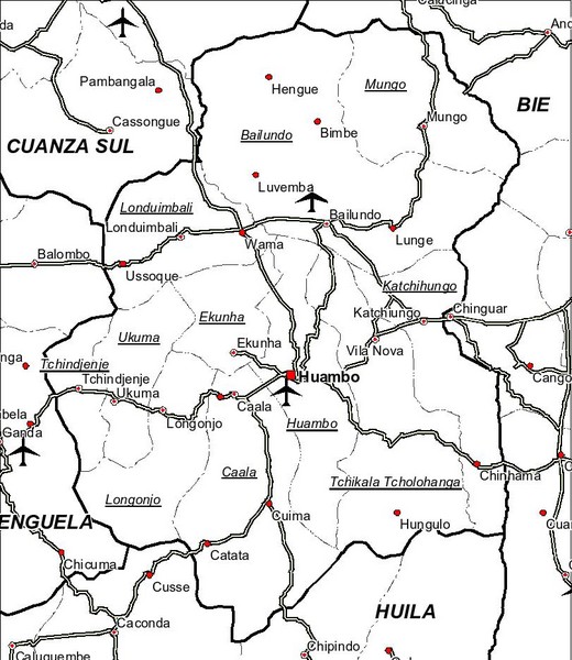 Huambo City Map