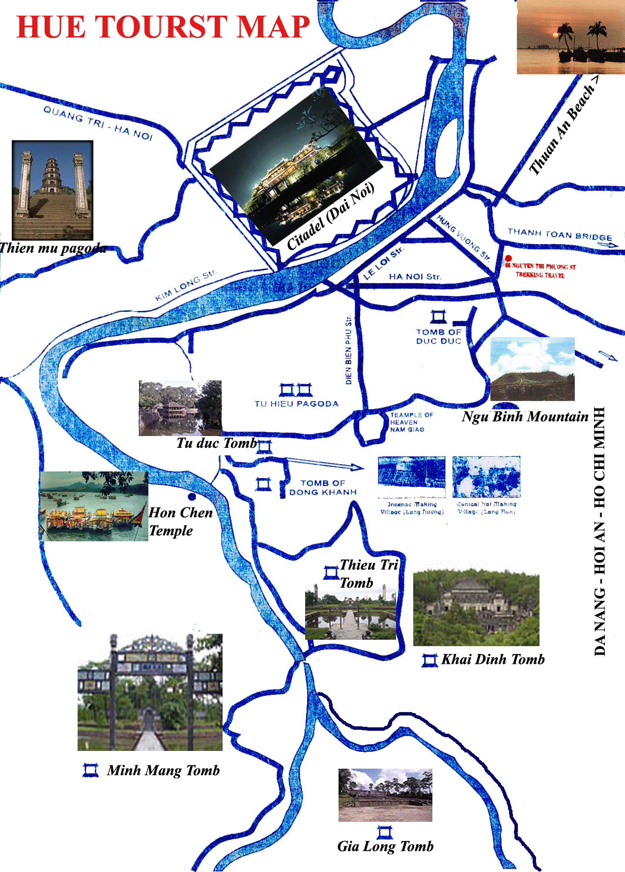 Hue Region Tourist Map Hue Vietnam • mappery