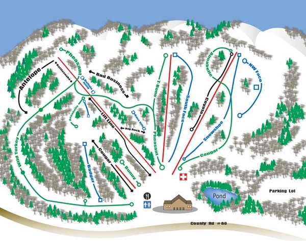Huff Hills Ski Trail Map