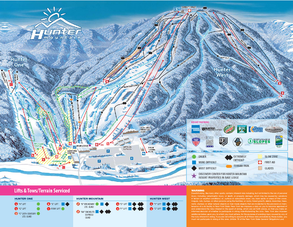 Hunter Mountain Ski Bowl Ski Trail Map