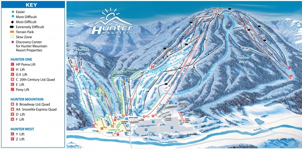 Hunter Mountain ski trail map