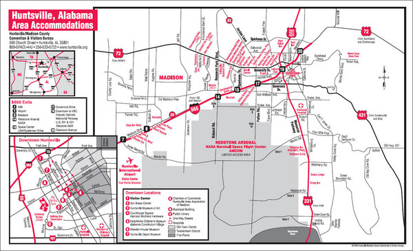 Huntsville Alabama Tourist Map