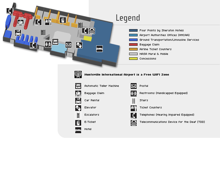 Huntsville International Airport Map Huntsville International Airport