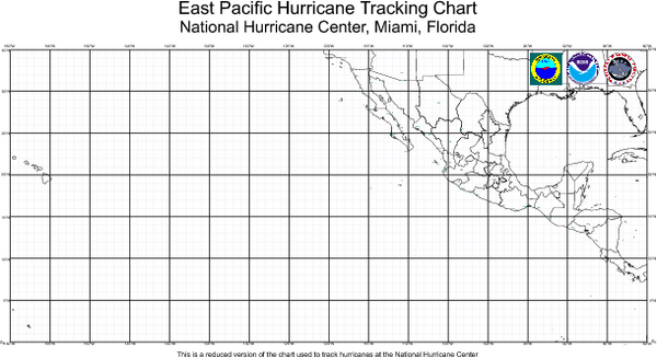 Hurricane Tracking Chart, East Pacific Map