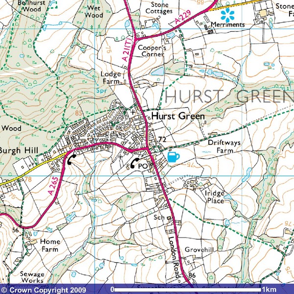 Hurst Green, England City Map