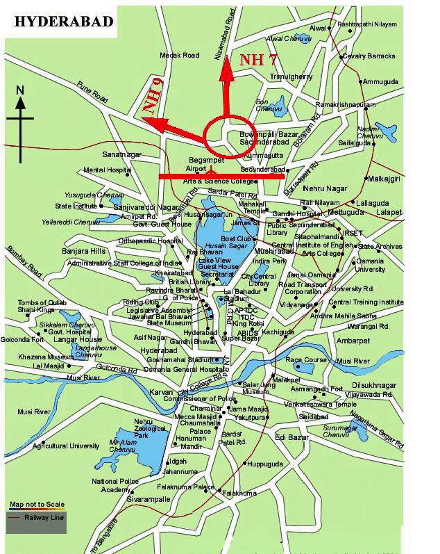 Hyderabad Tourist Map - Hyderabad • mappery