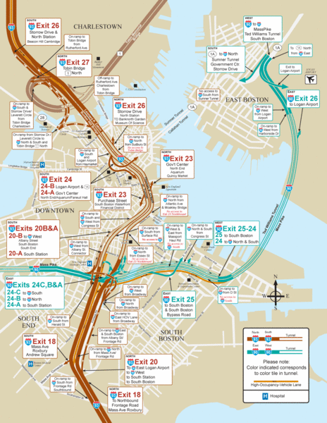 I-93 & I-90 Boston Map