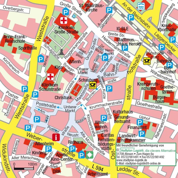 Ibbenbüren Downtown Map - Ibbenbuumlren Germany • mappery