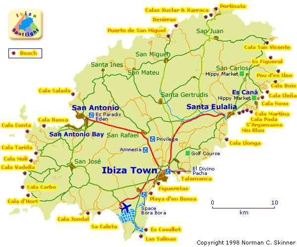 Ibiza Beach Tourist Map