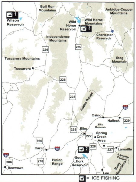 Icefishing Map, Elko County, Nevada