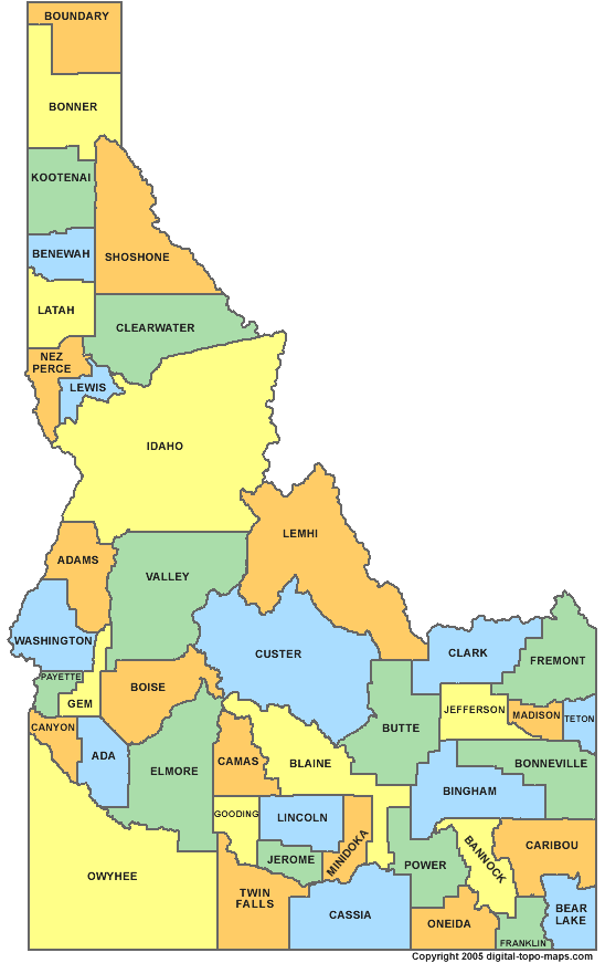 List of: All Counties in Idaho