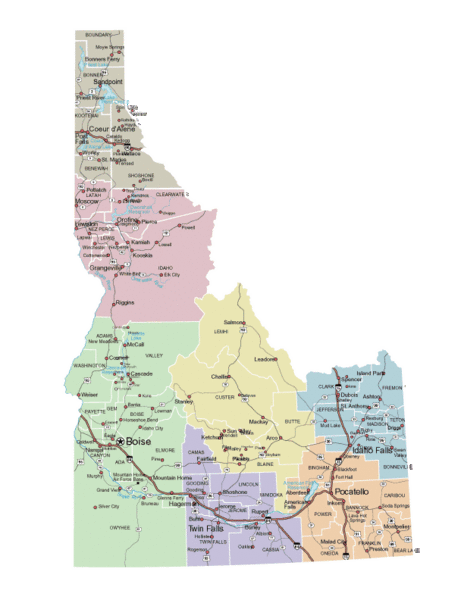 Idaho Road Map Idaho Mappery