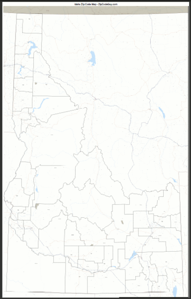 Idaho Zip Code Map