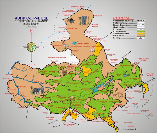 Idukki District Estate Map