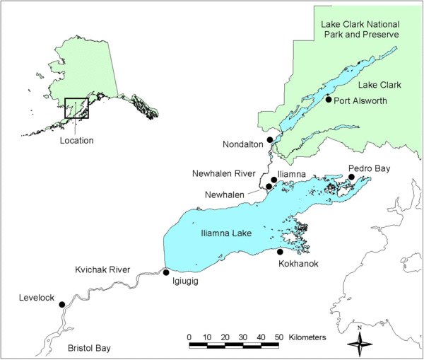 Iliamna lake Map