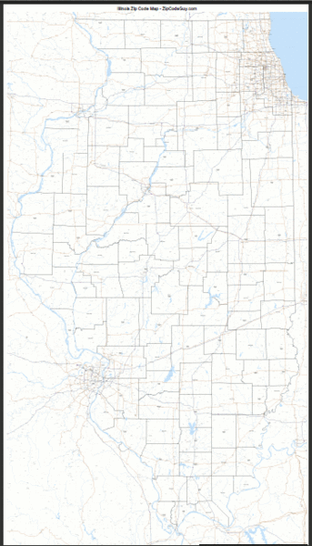 Illinois Zip Code Map Illinois Mappery