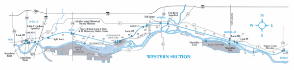 Illinois and Michigan Canal - West Site Map