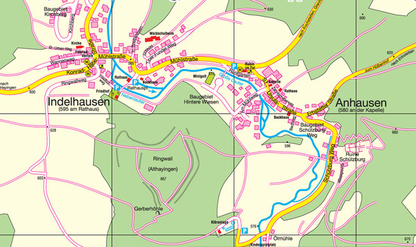 Indelhausen / Anhausen Map
