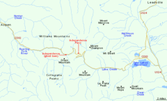 Independence Pass Area, Colorado Map