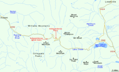 Independence Pass Area, Colorado Map Independence Pass Area, Colorado Map