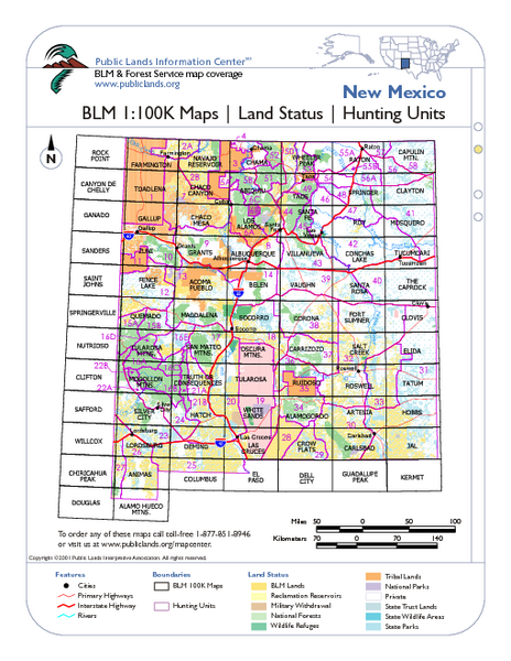 Index of BLM Maps for NM Hunting Units Map