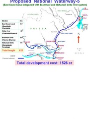 India Proposed National Waterway -5 Map