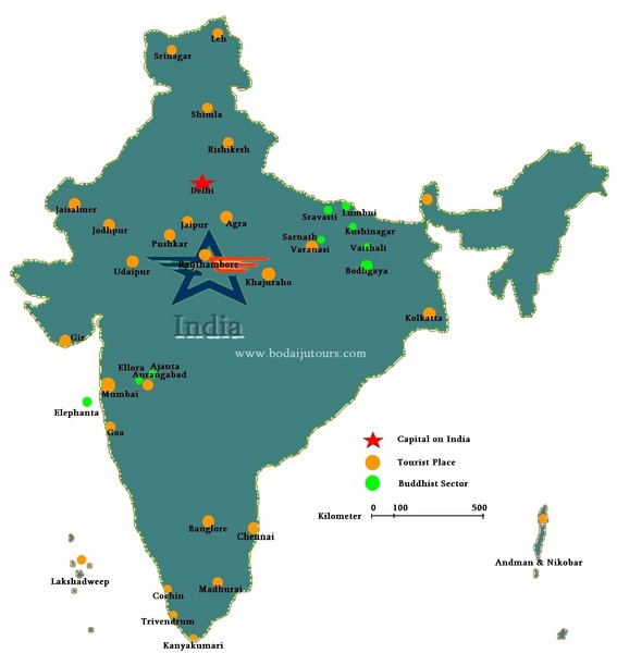 India Tourist Map