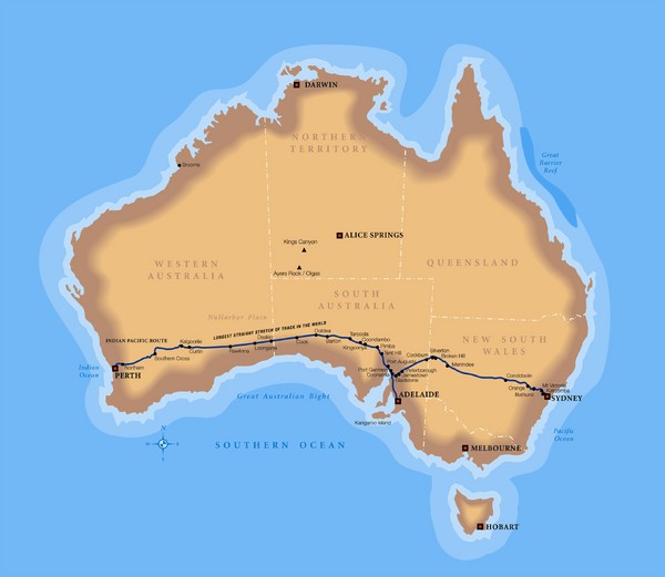 Indian Pacific Railroad Route Map