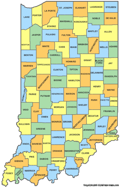 Indiana Counties Map