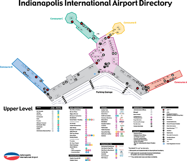 Indianapolis International Airport Terminal Map Indianapolis