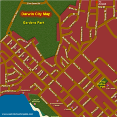 Inner Darwin, Australia City Map