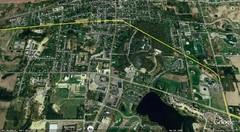 Interurban Track through Chelsea, Michigan Map