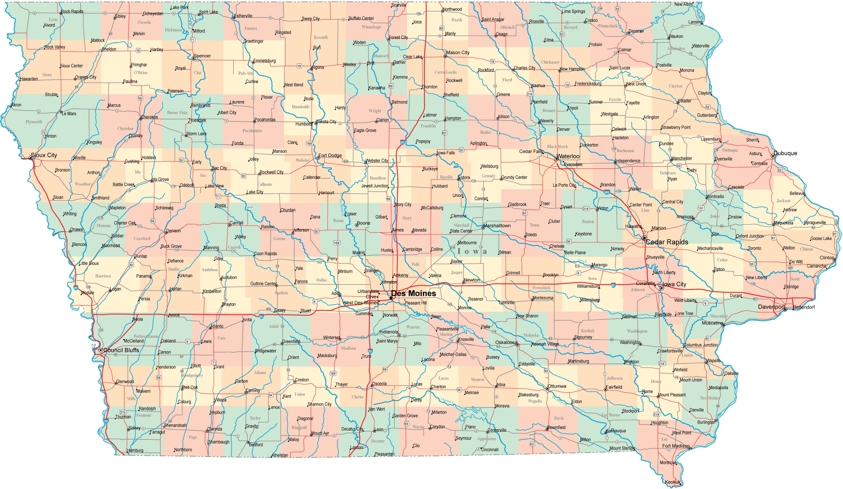 Iowa Road Map