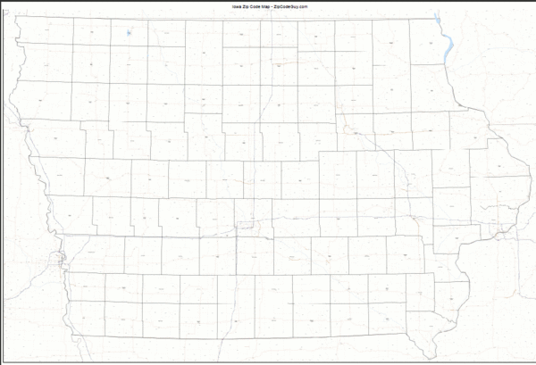 Iowa  Zip Code Map
