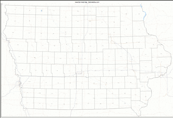 Iowa Zip Code Map Iowa • Mappery