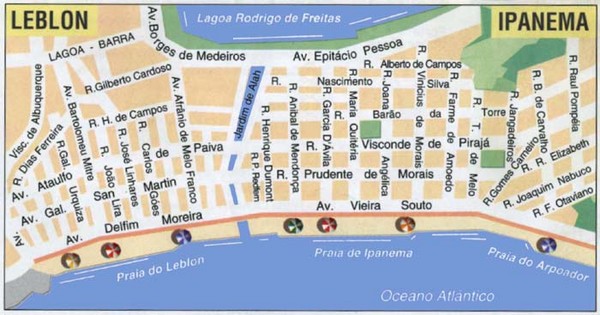 Ipanema - Leblon Street Map