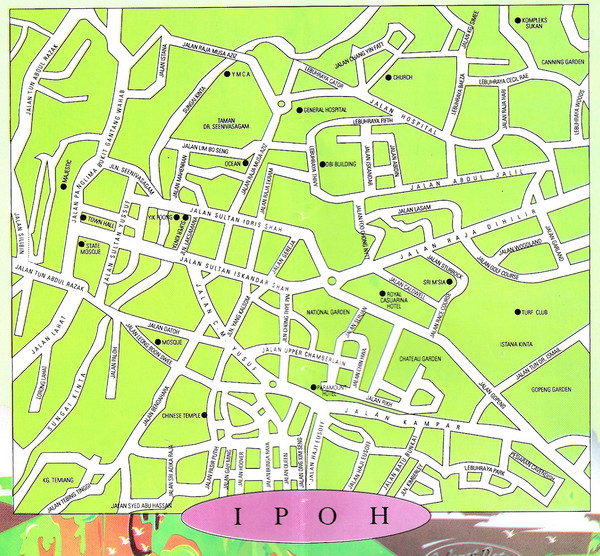 Ipoh City Perak Malaysia Tourist Map