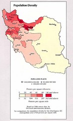 Iran Population Density Map